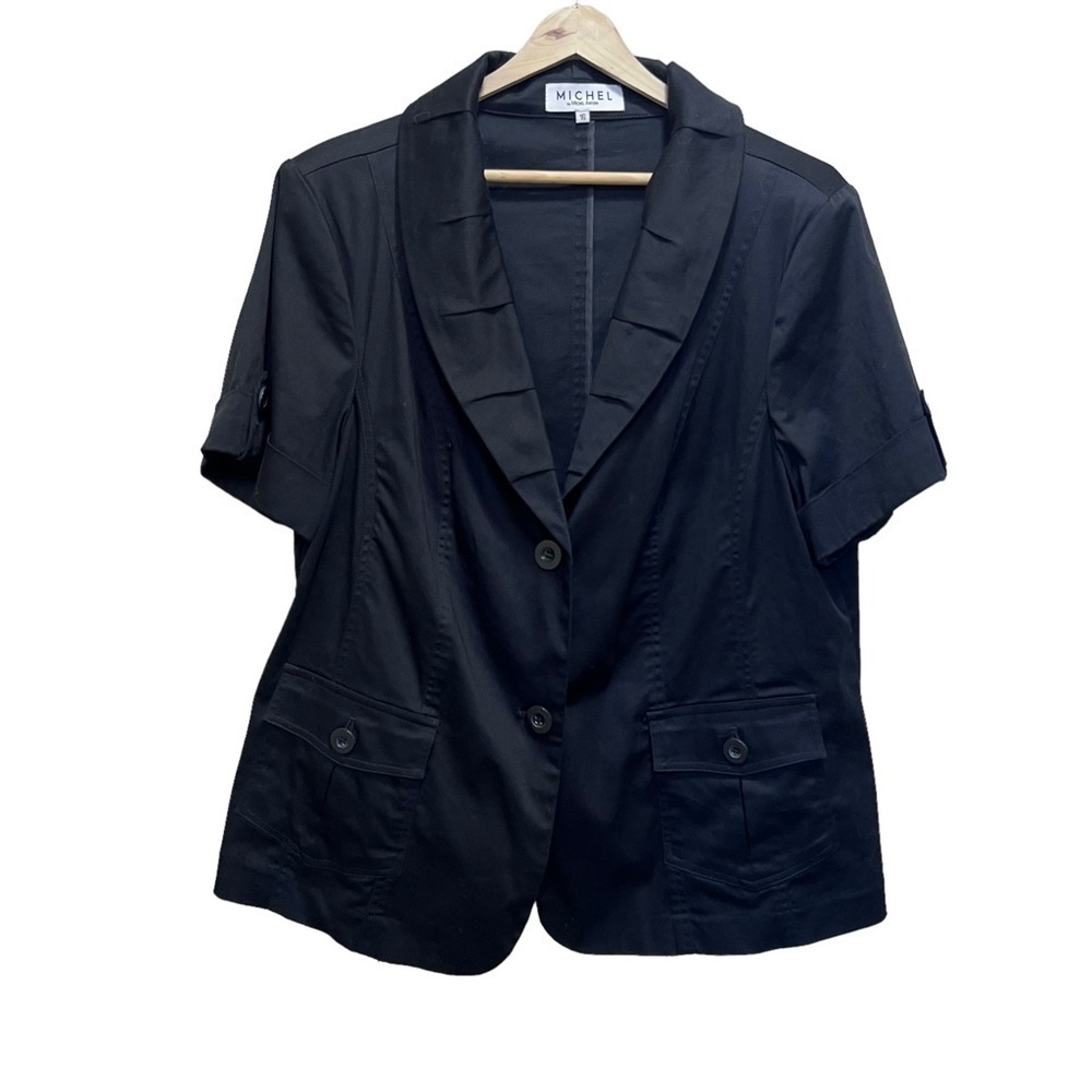 Michel by Michel Antonio Black Blazer Jacket Size 16